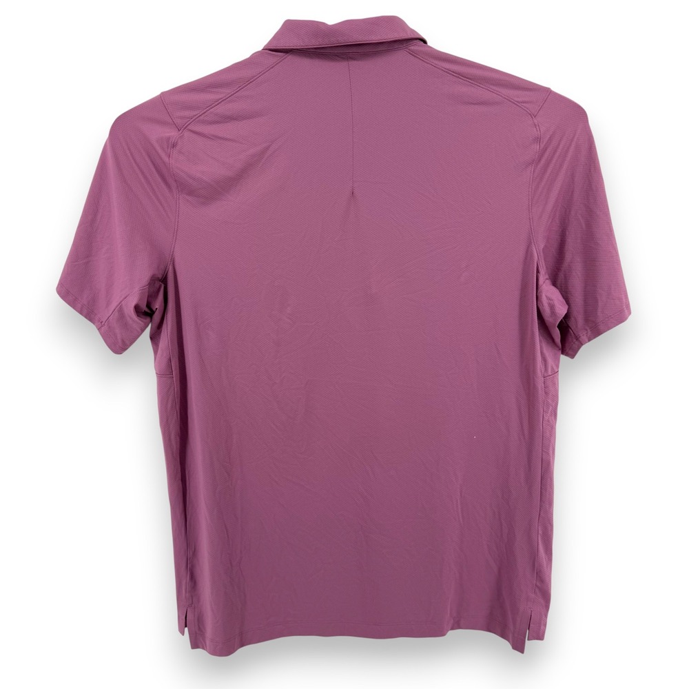 Lululemon Men Short Sleeve Polo Shirt‎ Dusty Rose Textured Athletic Golf XL - Picture 3 of 4